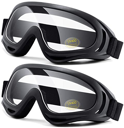 LOEO Motorcycle Goggles 2 Pack-ATV Dustproof Dirt Bike Goggles for Ski Racing Riding, Off Road Waterproof Motocross Goggles