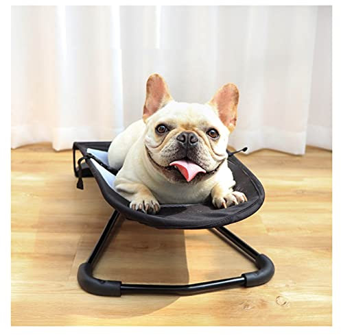 MGCD Haustierbett Schaukelstuhl Für Haustiere, Sommer Atmungsaktiv 2 In 1 Wiege Und Hängematte Für Mittelgroße Kleine Hundewelpen, Bequemes Waschen Und Klappsofa Für Haustiere (Color : Black)