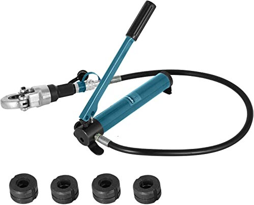 NOVE Presszange 12-28 mm Typ V, Crimpzange Presszange 6 T Presskraft, Rohrpresszange 16-32 mm Typ TH, Hydraulische Presszange mit Gummigriff, 360°-Schwenkkopf, für PEX-Rohre, PB-Rohre, Kupferrohre