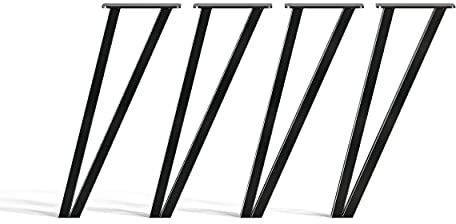 [HLC] 4 x Box Hairpin Bench Legs - Modern Industrial Legs - Bench Height [16/40cm,Black]