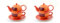 2 X NEU teemando® Tea for one Set Patricia Keramik, mit Goldauflage Kanne: 0,4 l, Tasse: 0,2 l