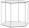 vidaXL Couchtisch Beistelltisch Wohnzimmertisch Kaffeetisch Sofatisch Teetisch Tisch Wohnzimmer Glastisch Silbern 60x53x50cm Edelstahl Glas