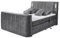 DALLAS 6 Boxspringbett 180x200 elektrisch verstellbar, Anthrazit - Bequemes Doppelbett mit motorisierter TV-Halterung & LED-Beleuchtung - 186 x 126 x 244 cm (B/H/T)
