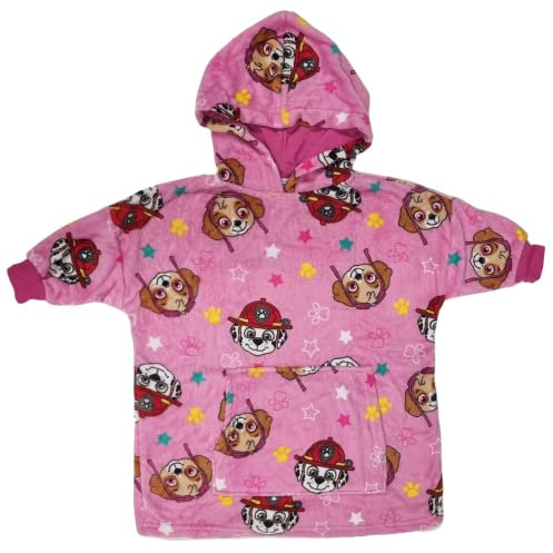 Paw Patrol Deluxe Oodie/Oversized Blanket Hoodie Girls, Fleece Dressing Gown 3-4yr Pink