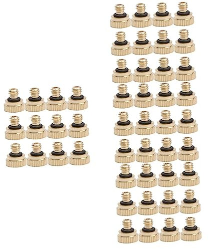 Happyyami 48pcs Misting Nozzle Replacements Low Pressure Brass Misting Nozzle Garden Sprayer Accessory
