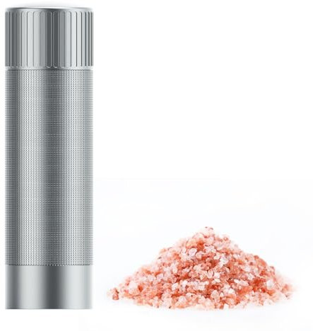 Luvan Salt Grinder, Professional Grade Salt Mill with Unique Burr Grinder, 12 Adjustable Coarseness Settings, Lightning-Fast Grinding Speed, Heavy Duty Aluminum Manual Salt and Pepper Grinder