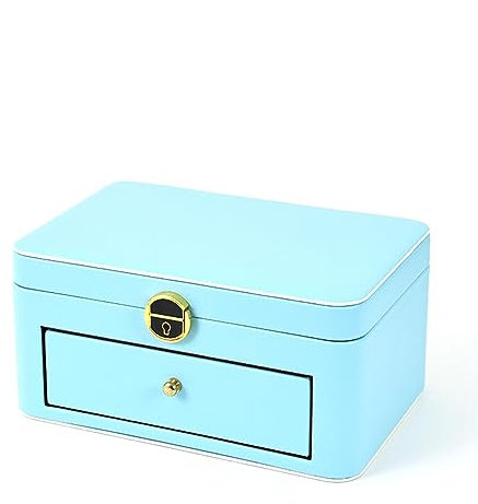 Beautify Jewellery Box, Removable Tray, Multi-Purpose Space & Rose Gold Clasp, Stylish Dressing Table Storage Chest for Earrings, Rings, Necklaces,D