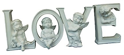 DECHOUS 1 Satz Engel Hochzeitsdeko Partyzubehör Liebeszeichen Dekoration Liebe Tischdeko Dekorationen Herzstück Tischdekoration Hochzeitsdekoration Skulptur Plakette Baby Flügel Harz Weiß