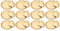 Tradienur - Pack de 12 bandejas y blondas redondas - Fabricación de cartón que incluyen blondas caladas 100% reciclables - Apto para uso alimentario - Ø 35 - Color Dorado