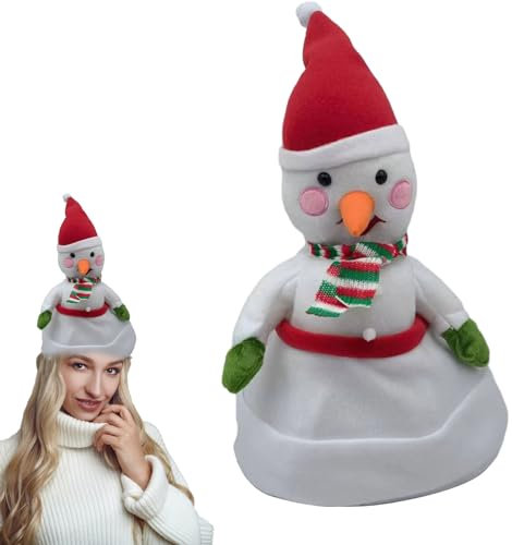 Meindin Singende und tanzende Mütze, bequeme und weiche elektrische Nikolausmütze, Partyzubehör für Bühne, Partys, Familienfeiern, Aktivitäten