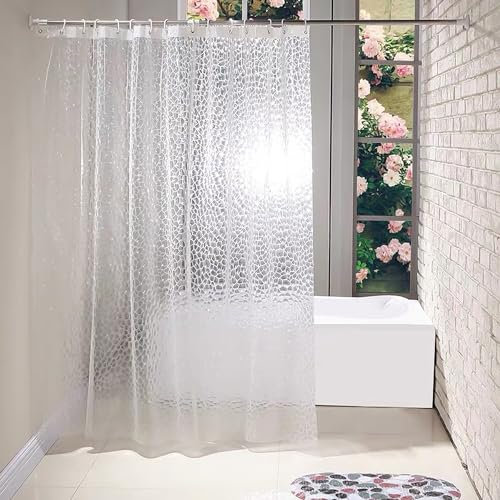 NyxSeat Tenda da Doccia Impermeabile Con 8 Anelli, Resistente Alla Muffa, Ad Asciugatura Rapida, Eva Trasparente 3D per Bagno, Cucina, Camper (120 x 200 cm)