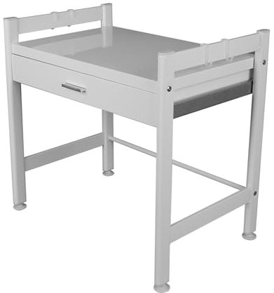 Microwave Oven Rack, 2 Tier Shelf with Drawer & Hook, Counter Storage Organiser, Metal Counter Shelf, 57x38x54cm Kitchen Appliance Organizer (White)