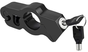 Universal Motorcycle Lock, Motorcycle Handlebar Lock, Front Brake and Clutch Locks for Dirt Bike, Security Locks for Sports Bikes/Mountain Bike/ATVs, Motorcycle Throttle Lock Red with Key (Black)