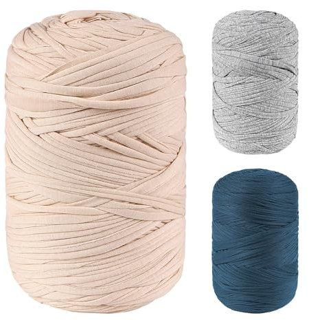 600g/200m T-Shirt Garn, Strickgarn, ilauke Stoff Zum Häkeln, Häkelgarn Dickes Garn für Häkeltaschen/Körbe/Teppiche, Heimdekoration, DIY-Kunsthandwerk