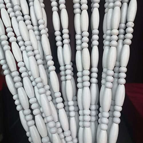 Tenda con perline in legno di bambù naturale fatta a mano, per decorazione domestica, divisorio e zanzariera, dimensioni personalizzabili, per camera da letto, corridoio e porta, 71 fili (140 x 180