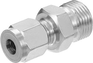 PATIKIL 3/8G x 6mm Raccord de Tube de Compression en Acier Inoxydable 304, Double Raccord de Tube de Compression Adaptateur Droit