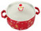 Amosfun 1 Pc Bol de nouilles instantanées de Noël bol à ramen avec couvercle bol de fruits sucriers saladiers panier à salade bol en céramique avec couvercle bol de nouilles pratique rouge