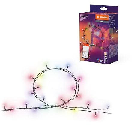 LEDVANCE SMART WIFI CRYSTAL LED-Lichterkette mit buntem Licht, Macig RGB, dimmbar, schwarz, Leuchtmittel nicht austauschbar
