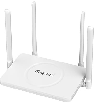 U-SPEED Router WiFi AC1200 de doble banda, 2.4G y 5G hasta 1.2 Gbps, 4 puertos Gigabit Ethernet, modo router/puente/repetidor, red de invitados, compatible con todos los ISP
