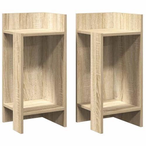 vidaXL Beistelltische 2 STK. mit Ablage Sonoma-Eiche 25,5x27x60 cm, Akzenttisch, Lampentisch, Kleiner Tisch, Sofatisch, Wohnzimmertisch, Ecktisch
