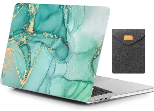 MUSHUI 2 in 1 Custodia per Macbook Air M2 M3 M4 13,6 Pollici A2681 A3113 A3240, 2025 2024 2022 con Touch ID, Plastica Case Cover Rigida & Laptop Sleeve Borsa per MacBook Air 13.6, X81-01