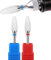 MIRKUZI Set di 2 punte per trapano per unghie in ceramica, set di punte per trapano per tagliaunghie elettrico, attacco per punte per trapano per unghie in ceramica (blu rosso)