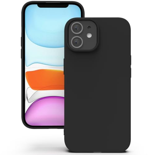 YATWIN für iPhone 11 Hülle, Premium Silikon Handyhülle mit Kameraschutz, Seidig-Weicher Berühren Ultra Dünne Stoßfeste Kratzfeste Schutzhülle, Schwarz