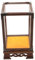 RORPOIR transparente Displaybox Vitrine aus klarem Glas Vitrine für Haushaltspuppen Löschen Sie die Anzeige Schutz Vitrine Puppenspielkoffer Modell Halter Holz Coffee