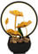 DOPBENT Zimmerbrunnen, Tischbrunnen Wasserfall mit LED Beleuchtung, Entspannung Meditationsdekoration für Haus, Büro, Garten, 22x13x28cm, Gold, Schwarz