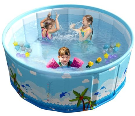 Tragbarer Pool – Faltbarer Swimmingpool | Kinderpools für den Hinterhof | Faltbares Schwimmen im Freien Wasserspielzeug für Sommer Indoor BBQ Picknick Camping Schwimmdeck Terrasse Hinterhof