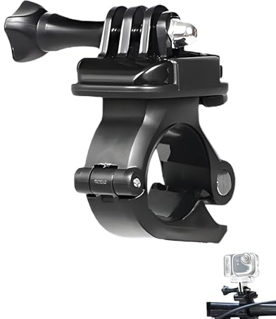 Lokyoyo Fahrradhalterung kompatibel mit Insta 360 Luna Ultra/GO Ultra/ X5 & Osmo Nano/ Pocket 4P, 360° drehbar rutschfest für Actionkameras mit 2-Zinken-Schnittstelle