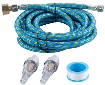 Nicear 3 Meters Nylon Braided Airbrush Hose and 1/8 Male To 1/4 Female Adapter, 2Pcs Airbrush In-Line Mini Air Filter