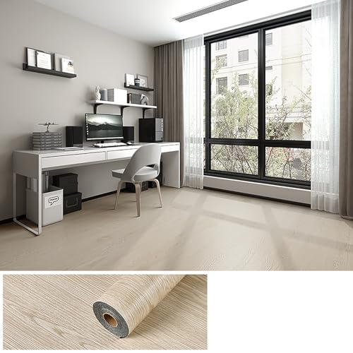 SXP Peel-and-Stick Flooring, Flooring Roll Wood Effect Lino, Adhesive SXP floorboard, Cushion Lino Floor Covering for Kitchen, Bathroom, Living Room， Environmental Protection (Colour D,0.4x3M)