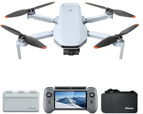 Potensic ATOM 2 Fly More Combo mit RC PTD 1, Drohne mit Kamera 4K HDR-Video, 8K Foto, unter 249 g, 3-Achsen-Gimbal, 10 km Übertragung, KI-Folgen, Vertikale Aufnahmen, KI-Nacht, QuickShots, Klasse-C0