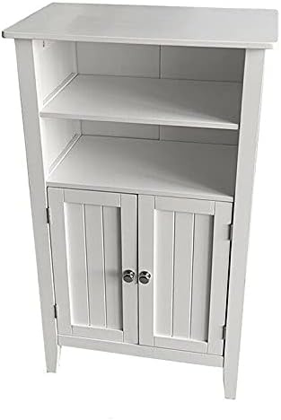 Freestanding Bathroom Storage Cabinet – White Vanity Cupboard Unit with Adjustable Shelf, Water-Resistant Paint Finish, and Easy Assembly – Compact Bathroom Organizer for Towels & Toiletries(50x30x92)
