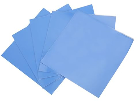 Naroote 5 Pièces Tampon Conducteur Thermique, Feuille de Transfert de Chaleur en Silicone, Tampon d'élasticité de viscosité pour Dissipateur de Chaleur d'alimentation LED CPU GPU, 100x100x0.5mm