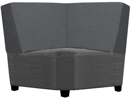 SYLC Sofa Sitzkissenbezug, Sofa Sitzkissenbezug Stretch, Elastischer Kissenbezüge, Husse Überzug Bezug Für Sofa Sitzkissen, rutschfest Stoff Tartan (Mittelgrau,Eck Rückenlehne)