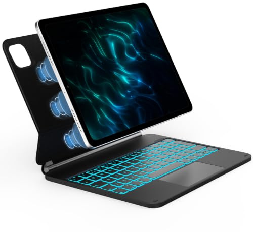 Magic Keyboard Case for iPad Pro 11 4th/3rd/2nd/1st Gen, Air 11 M4/M3/M2 | Backlight Magnetic Keyboard with Touch Trackpad for iPad Air 5th/4th Gen 10.9, Floating Stand, Black