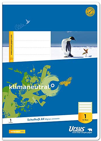 Ursus Basic 040416001 Chlorfrei - Hefte 20 Blatt Heft A4 16 Blatt Lin1