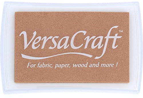 Tsukineko VersaCraft Stempelkissen - Beige, Sand - Groß - Wasserbasis, Deckend, Beständig gegen Ausbleichen - Embossing