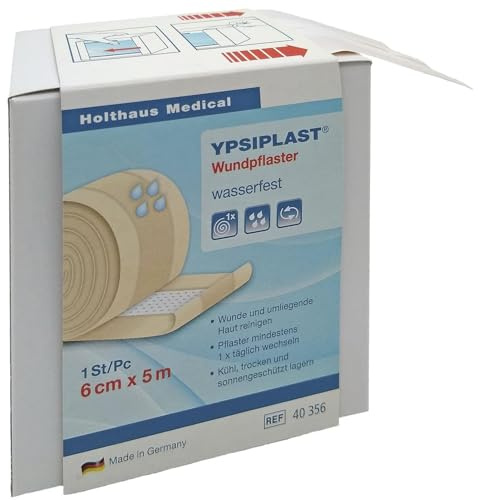Holthaus Medical YPSIPLAST® Wundpflaster Spenderbox wasserfest 6 cm x 5 m