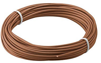 goobay 55040 Kupferlitze isoliert, 1 adrig, mehrdrahtig (18 x 0,1mm) / einadrig Kupferkabel / elektrischer Leiter im Modellbau und Elektrotechnik / PVC isoliert / Braun / 10m
