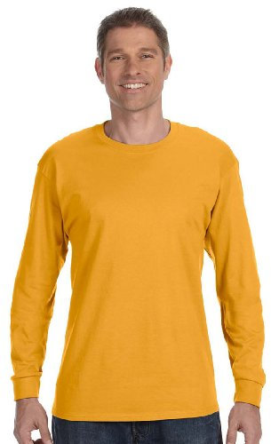 Gildan Activewear Heavy Cotton Long Sleeve T-Shirt, 3XL, Gold (US)