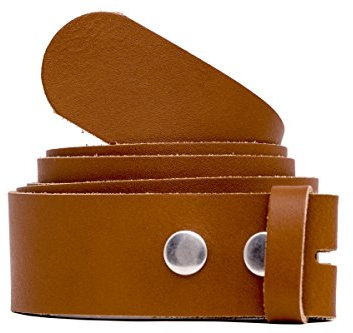 shenky Wechselgürtel ohne Schnalle Leder | 4cm Breite | Bundweite 75cm | Gürtel für Gürtelschnalle | Ledergürtel zum Wechseln | Herrengürtel | Echtleder | Damen | Braun | Länge 85cm