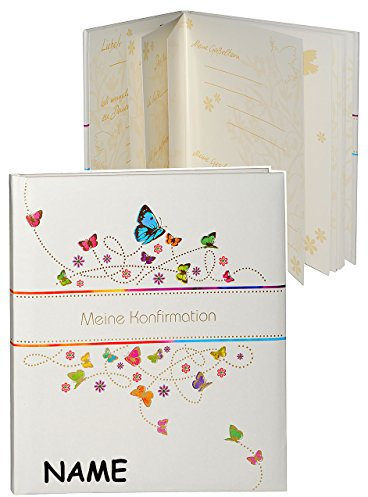 Tagebuch/Erinnerungsalbum - Meine Konfirmation - incl. Namen - Gebunden zum Einkleben & Eintragen - groß - Fotobuch/Fotoalbum/Kirche - mit Texten - ..