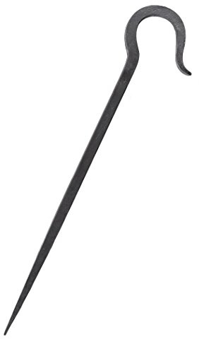 Ulfberth Geschmiedeter Zelthering aus Stahl, ca. 34 cm, Lagerleben | Authentisch, Mittelalter, Wikinger, Outdoor, Camping, Zubehör für Reenactment & LARP