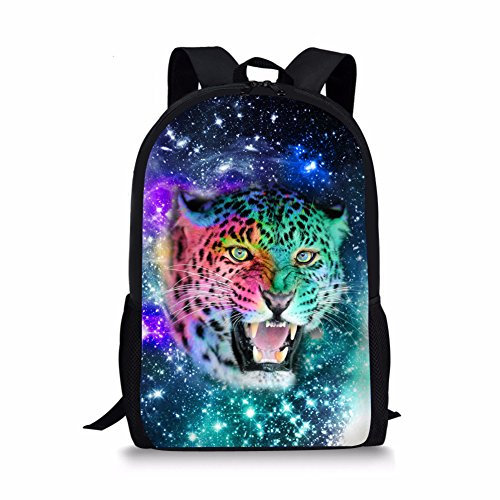 Chaqlin - Zaino per la scuola con animali, motivo: galassia, Leopard (Blu) - S-CC3201C