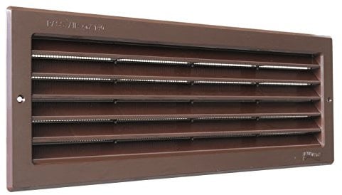 La ventilación pr3713 m Rejilla de ventilación de plástico rectangular 370 x 130 mm de integrado, Marrón