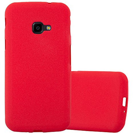 Cadorabo Hülle kompatibel mit Samsung Galaxy XCover 4 XCover 4s Schutzhülle TPU Silikon Case Frost Design Slim Kratzfest Weiche Gummi mit Rundumschutz Case Hülle für Galaxy XCover 4 XCover 4s in Rot