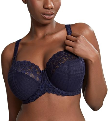 Panache Women's Envy Balconnet Lace Bra (7285), Opaque, Navy, 32D